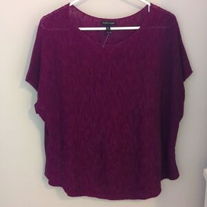 Eileen Fisher plum knit top size m